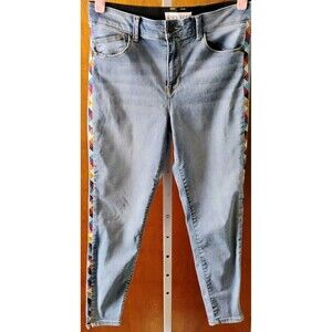Knox Rose Women's Mid-Rise Straight Leg Embroidered Jeans, Size 10